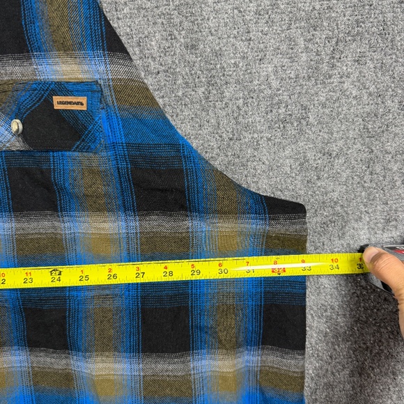 Legendary Whitetails Flannel Plaid Long Sleeve Shirt Blue Mens Size 5XL #1363 - Picture 6 of 8